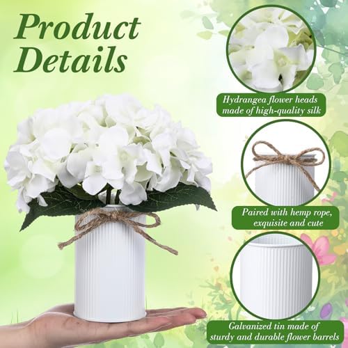 Zeyune White 12 Sets Flower Table Centerpieces, Artificial Hydrangeas - Image 3