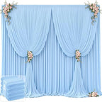 20ft x 12ft Baby Blue Backdrop Curtains Wrinkle Free Backdrop Curtain for Wedding Parties Blue Fabric Backdrops Drapes Back Drop Cloth Bridal Shower Stage Curtains Wedding Decorations for Reception by Tao-GePartyDecorations