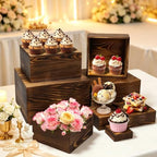 8 Pcs Wooden Buffet Risers Display Stands, 8 Sizes for Wedding Party Supply - Image 5