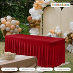 2 Pack Red Tablecloths Spandex Table Covers 6ft for Christmas Decor - Image 6