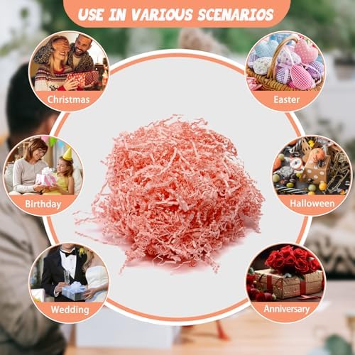 10LB Flesh Pink Crinkle Cut Paper Shred Filler, Crinkle Paper Shreds - Image 3