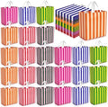 Crtiin 100 Pcs Plastic Striped Gift Bags with Handles, Light color by Crtiin