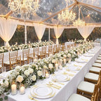 125PCS White and Gold Plastic Plates for Wedding and Party - Image 4