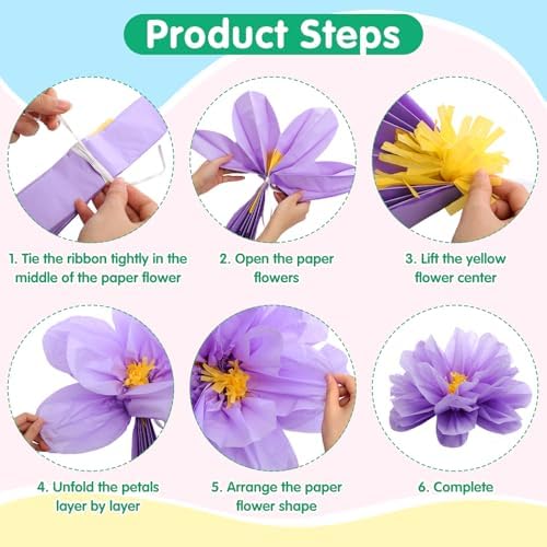 Geyee 40 Pcs Mexican Giant Paper Flowers Leaves Set, 24 Pcs Large Mexico Tissue Paper Flowers and 16 Green Leaves for Mexican Party Wedding Archway Fiesta Birthday Decoration 20" 10'' - Image 4