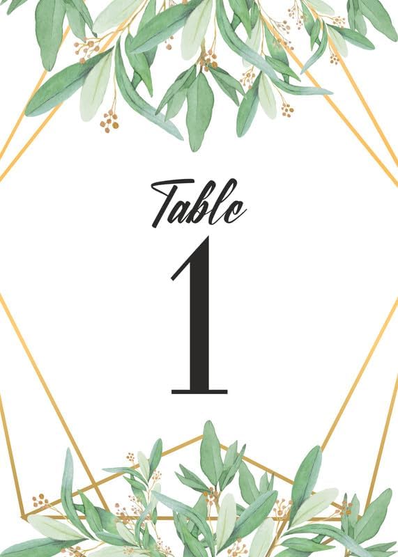 Olive Branch Design Table Number Cards Double Sided Party Table Numbers for Reception Baby Shower Anniversary Birthday Bridal Party 5x7 100 Pcs by Unknown