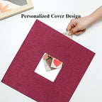 Vienrose Large Self Adhesive Photo Album with Window 11x10.6 60 Pages Red - Image 2