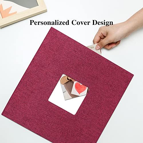 Vienrose Large Photo Album Self Adhesive for 4x6 8x10 10x12 Pictures Linen Scrapbook Album DIY 40 Blank Pages with A Metallic Pen - Image 2