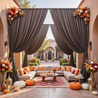 20x12 Coffee Brown Backdrop Curtains for Wedding Party 4 Panels 5×12FT Tall - Image 5