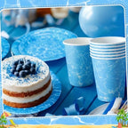 Pickmesh 400 Pcs Ocean Waves Party Supplies, Blue Disposable Tableware Set - Image 5