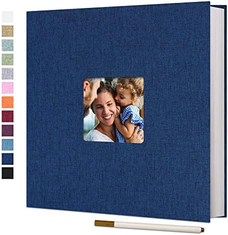 Vienrose Large Self Adhesive Photo Album with Window 13x12.6 60 Pages Blue by Vienrose