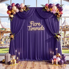 40 ft x 10 ft Wrinkle Free Purple Backdrop Curtain for Parties, 5ft x 10ft 8 Panels Polyester Purple Photo Backdrop Drapes for Wedding Birthday Party Baby Shower Fabric Photo Curtains for Mermaid - Image 4