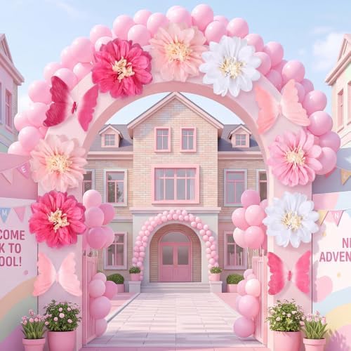 Havawish 16 Pcs Giant Pink Butterfly & Daisy Paper Flowers Hanging Set - Image 6