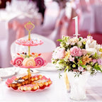 Patelai 8 Pack Plastic 3 Tier Cupcake Stand Holder, Pink - Image 6