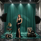 16ftx10ft Wrinkle Free Hunter Green Backdrop Curtain - 10 Feet Photography Backdrop Drapes, Silky Polyester Back Drop Cloth for Wedding Baby Shower Balloon Arch Background - Image 4