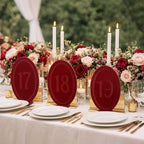 Yookeer 20 Pcs Wedding Table Numbers, Velvet Stand, Burgundy, 1-20 - Image 6