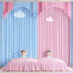 Pink Blue Backdrop Curtains for Gender Reveal Boy or Girl Parties Wrinkle Free Photo Curtains Backdrop Drapes Fabric Decoration for Birthday Party Baby Shower 5ft x 8ft,2 Panels - Image 4