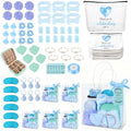 79 Pcs Baby Shower Game Prizes for Winners, Spa-Inspired Gift Set with "Thank You"-Makeup Bag, Jewelry Box, Eye Mask & Gift Bags for Baby Shower Game Prizes Wedding Bridal Shower Favors (Blue) by Giftota