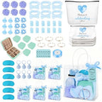 79 Pcs Baby Shower Game Prizes for Winners, Spa-Inspired Gift Set with "Thank You"-Makeup Bag, Jewelry Box, Eye Mask & Gift Bags for Baby Shower Game Prizes Wedding Bridal Shower Favors (Blue) by Giftota
