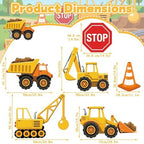 6 Pcs Large Construction Party Decorations, Truck Themed Cardboard Cutouts Standup, Excavator Traffic Cone Stop Yard Sign for Construction Birthday Baby Shower Indoor Outdoor Photo Prop - Image 3