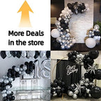 Black Silver Confetti Latex Balloons,60pcs 12 inch Black White Silver Metallic Chrome and Confetti Balloons and Electric Balloon Pump - Image 2