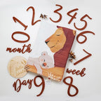 Miaoberry Safari Baby Milestone Blanket, Africa Jungle Theme Monthly Photo Growth Tracker with Giraffe, Lion, Elephant with Hello World Sign - Image 7