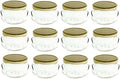 Nakpunar 12 pcs 6.75 oz Glass Tureen Jars with Gold Lids - 200 ml by Nakpunar
