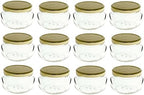 Nakpunar 12 pcs 6.75 oz Glass Tureen Jars with Gold Lids - 200 ml by Nakpunar