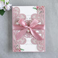 20Pcs Dusty Rose Laser Cut Wedding Invitation Cards With Envelopes by FEIYI