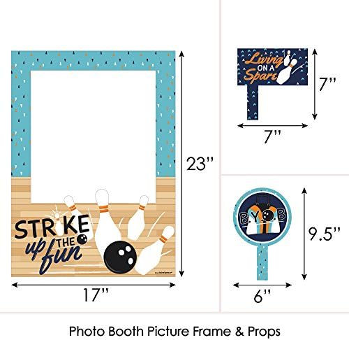 Big Dot of Happiness Strike Up The Fun - Bowling - Birthday Party or Baby Shower Selfie Photo Booth Picture Frame and Props - Printed on Sturdy Material - Image 5