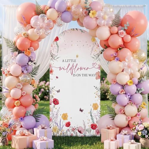Hunnmingre a Little Wildflower is on the Way Baby Shower Arch Cover Decor - Image 5