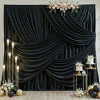 50ft x 10ft Wrinkle Free Black Wedding Backdrop Curtains for Party Bridal Shower Reception Decorations Black Fabric Curtain Backdrops Drapes for Photography Baby Shower Birthday Background - Image 2