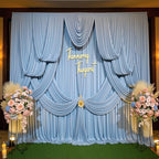20ftx15ft Dusty Blue Backdrop Curtains for Parties, Wrinkle Free Polyester Photo Backdrop Drapes 4 Panels 15 ft Long Back Drop Cloth Drapery for Wedding Birthday Photography Background Party - Image 7