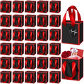 Yeaqee 100 Pcs Mini Paper Gift Bags with Handles Tag, Black, Red by Yeaqee