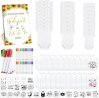 Panitay 100 Pcs White Baby Bodysuits Bibs Kit 25 Guests, Sunflower by Panitay