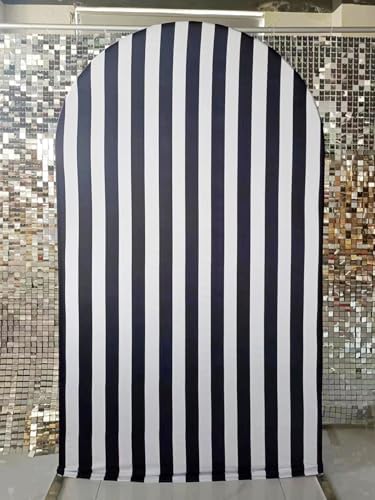 FiVan Arch Covers Stretchy Black Stripes Backdrop for Birthday Baby Shower Party Decoration 3x6ft Baptism Background Props - Image 2