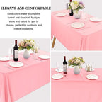 4 Pack Rectangle Tablecloth 90x132Inch Pink Washable Polyester Table Cover for Wedding Dining Table Buffet Parties Banquet Decoration（Pink） - Image 3
