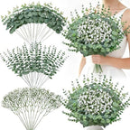 Serwalin 50PCS Mixed Eucalyptus Greenery Stems & Baby's Breath Flowers Bulk by Serwalin