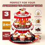 3 Tier Cardboard Cupcake Stand 24 Cupcakes,Baby Q Baby Shower Decorations - Image 5