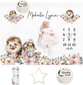 Personalized Baby Milestone Blanket for Boys Girls Baby Month Blanket- First Year Calendar Monthly Growth Chart - Animal Print Halloween Birthday Gifts for Infant Todder by Dyoart