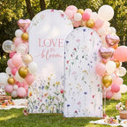 Leinuosen Set of 2 Love in Bloom Bridal Arch Backdrop Love in Bloom Bridal Shower Decorations Wildflower Wedding Background 5 ft and 6 ft Arched Stand Covers for Wedding Birthday Photo Booth - Image 6