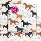 Horse And Star Gift Wrapping Paper Wedding Bridal Baby Showers Gift Wrap Wrapper Paper Wedding Tissue Paper for Couple Family 58"(Horse,4 Rolls) - Image 2