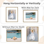 16x20 Metal Picture Frame For Wall With Mat For 11x14, 16''x20'' Aluminum Photo Frames With Tempered Glass For Home Decor, Minimalist Modern Poster Frame Horizontal And Vertical Formats, Bronze - Image 4