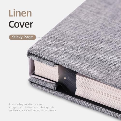 Vienrose Self Adhesive Photo Album, 60 Pages, 11 x 10.6 in, Grey - Image 5