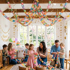 Macaron Pastel Paper Chain & Mirror Star Garland Kit with Double-Sided Tape, Pre-Cut 10 Colors Strips. Ideal for Birthday, Baby Shower, Wedding & Party Decor. (800, 2 x 8.27 Inches) by ABOAT
