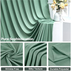 50ft×15ft Sage Green Backdrop Curtain for Wedding Parties - Image 5