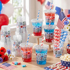 Sliner 50 Sets 4th of July Plastic Disposable Cups 16oz - Image 6