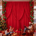 50x10ft Red Backdrop Curtain Panels for Parties - Wrinkle Free Polyester Photo Curtain Backdrop Wedding Back Drop Fabric Drapes for Party Decorations Background for Photography - Image 6