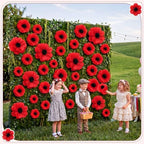 36 Pcs Paper Flowers for Party Decor, Red Poppy - Image 5