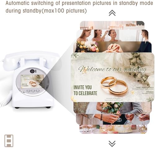 Video Audio Guest Book Wedding Phone,1080P HD Video Phone Guestbook, Preserve Your Special Occasions, Ideal for Wedding Bridal Shower, Birthday, Graduations, Baby Shower(Snow-White) - Image 5