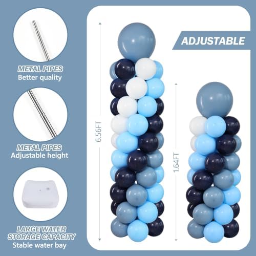 Dusty Blue Balloons Column Kits Stand for Floor 2 Sets Balloon Tower - Image 4